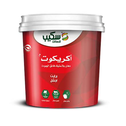 اكريكوت ربع لامع ابيض جالون 2.5 لتر