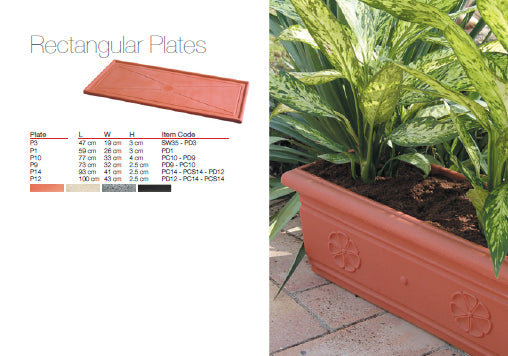 حوض نباتات ديكوري بولي إيثيلين عالي النقاء Rectangular Plates Kenzi Botanics