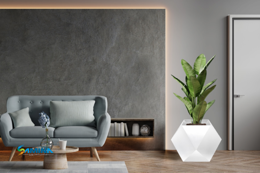 احواض نباتات ديكوري  Cubo GRP  من  Kenzi Botanics مصنوع من فايبر جلاس  مناسب للاستخدام الداخلي والخارجي ومقاوم للعوامل الجوية.