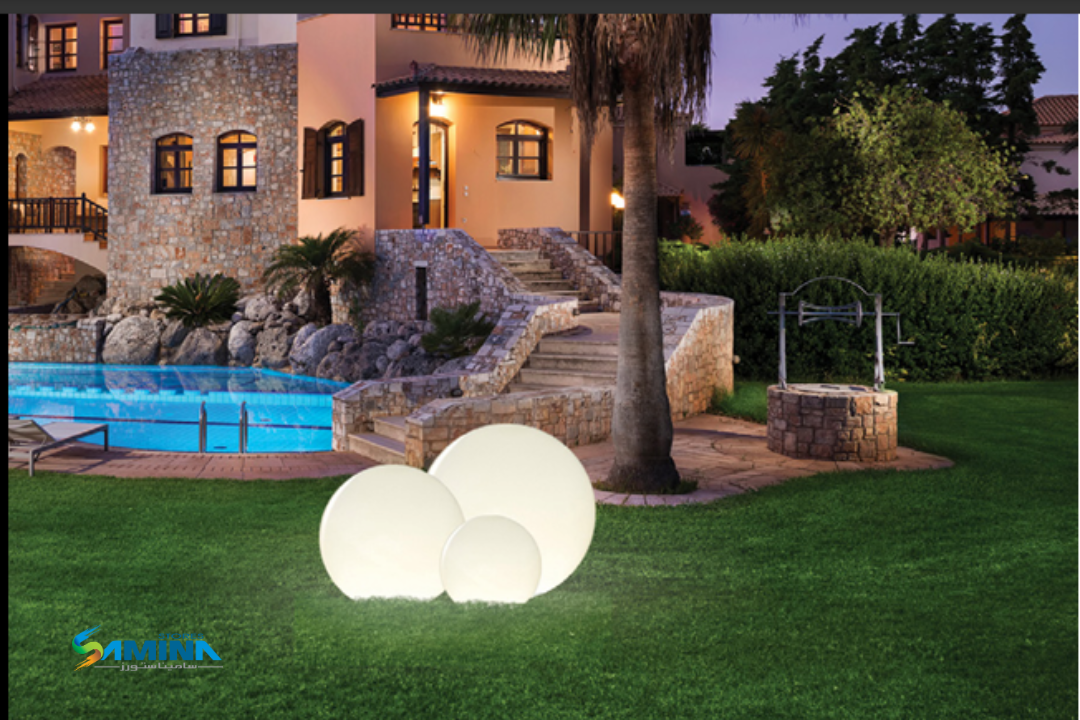  كرة ديكور عصرية مضيئة من خامة للاستخدام الداخلي والخارجي  Luna - Illuminata Kenzi Botanics