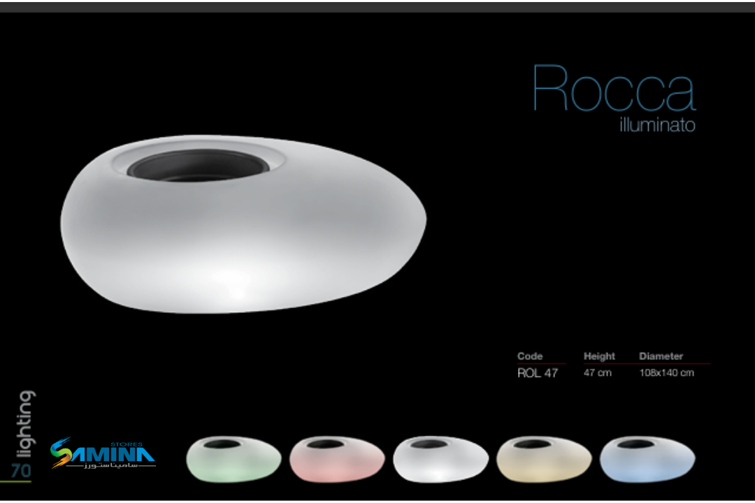 احواض نباتات  مضئ Rocca  Illuminato من Kenzi Botanics هو حوض ديكوري فاخر مصنوع من خامة
والتي توفر مزيجًا مثاليًا من المتانة، خفة الوزن، والعمر الافتراضي الطويل.