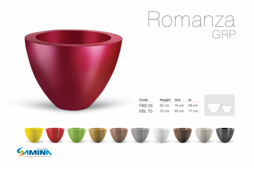 حوض نباتات ديكوري Romanza GRP –  Kenzi Botanics