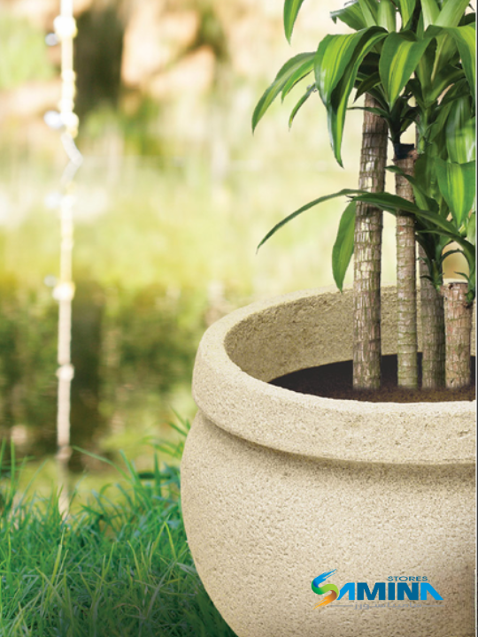 حوض نباتات ديكوري من Rusticano  Kenzi Botanics مصنوع من بولي إيثيلين عالي النقاء، مناسب للاستخدام الداخلي والخارجي ومقاوم للعوامل الجوية.